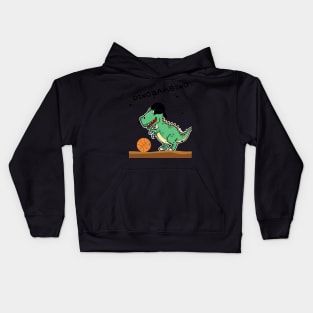 Dinosaur play basketball Kids Hoodie